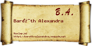 Baráth Alexandra névjegykártya