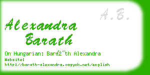 alexandra barath business card